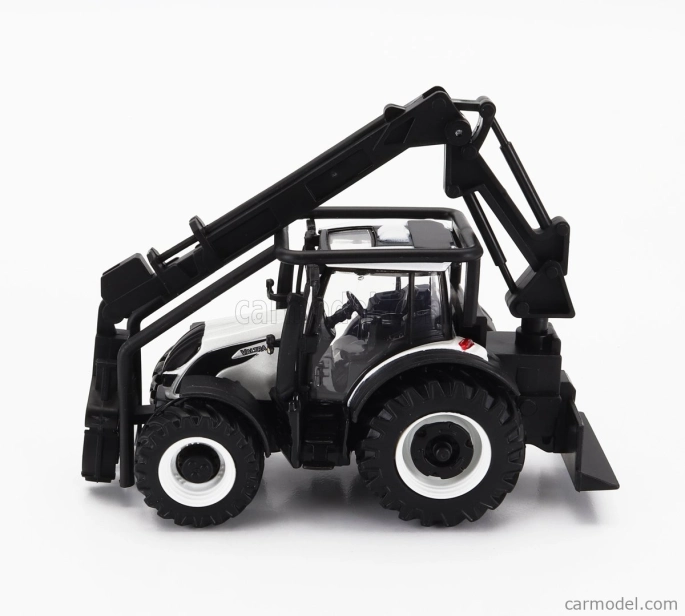 Bburago Valtra N174 Tractor Crane Loader 2017 1:50 bielo-čierna