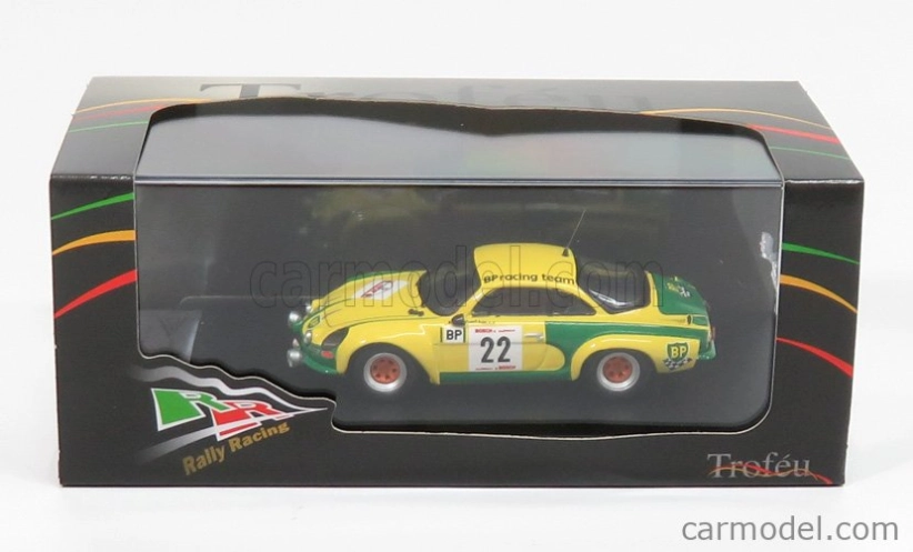 Trofeu Renault A110 Alpine N 22 Rally Ypres 1976 F.roothaert - E.nijs 1:43 Žltozelená