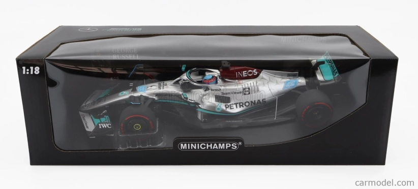 Minichamps Mercedes gp F1 W13e Mercedes-amg Petronas F1 N 63 1:18, stříbrná