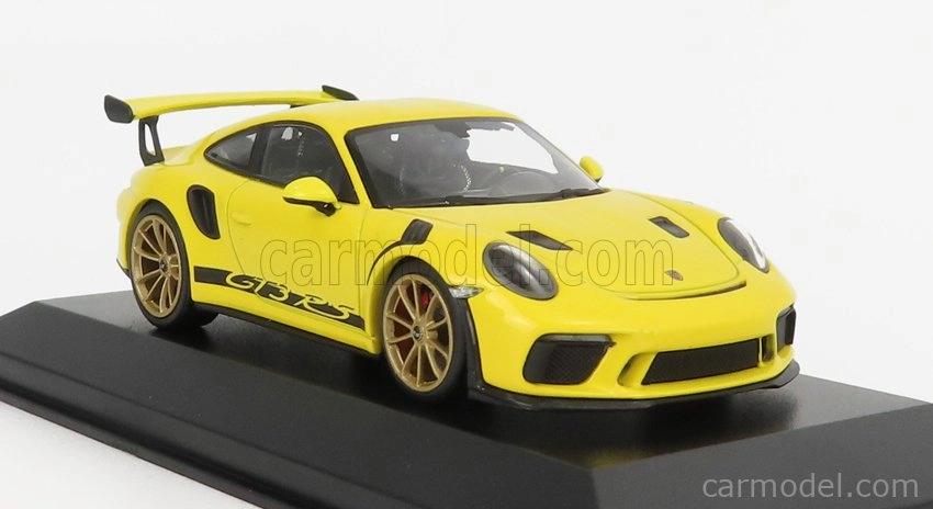 Minichamps Porsche 911 991-2 Gt3 Rs Coupe 2018 - Golden Rims 1:43 Závodní Žlutá