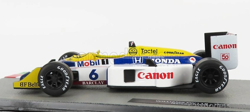 Edicola Williams F1 Honda Fw11b N 6 Majster sveta Sezóna 1987 Nelson Piquet 1:43 Biela Modrá Žltá