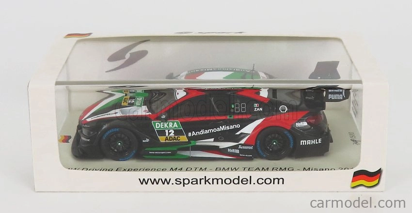 Spark-model BMW 4-series M4 Bmw Team Rmg N 12 Driving Experience Misano Italy 2018 A.zanardi 1:43 Černá Červená Bílá