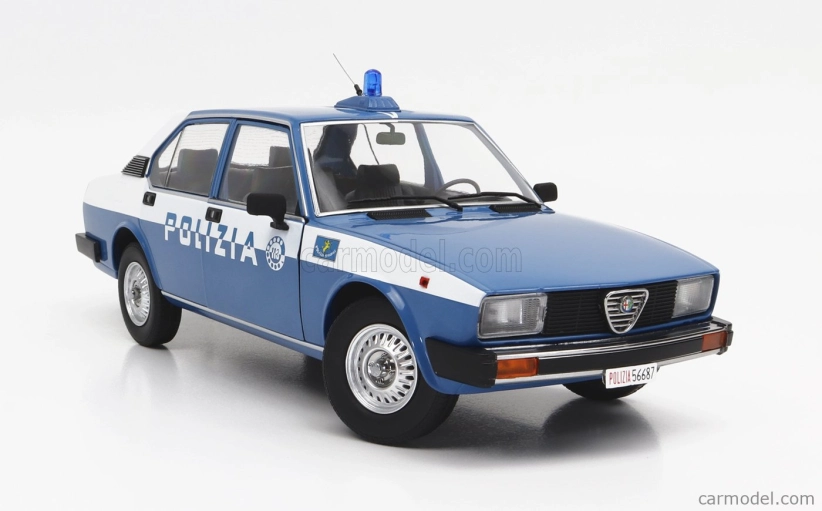 Mitica-diecast Alfa romeo Alfetta 2000 Polizia Stradale 1978 Police 1:18 Modrá Bílá