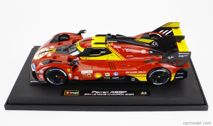 Bburago Ferrari 499p 3.0l Turbo V6 Team Ferrari Af Corse N 50 Winner 24h Le Mans 2024 Antonio Fuoco – Miguel Molina – Nicklas Nielsen 1:18 Red