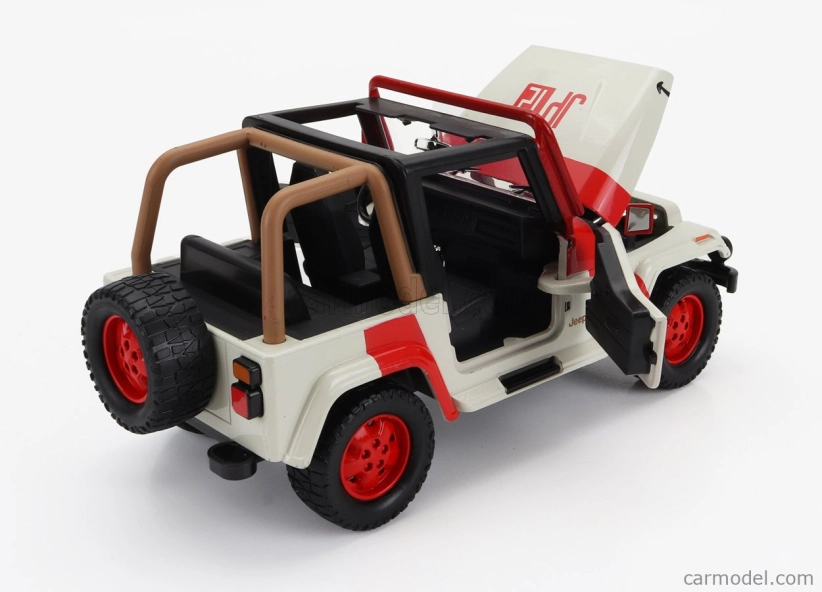 Jada Jeep Wrangler Rubicon Open - Jurský svet 2015 1:24 Bielo-červená