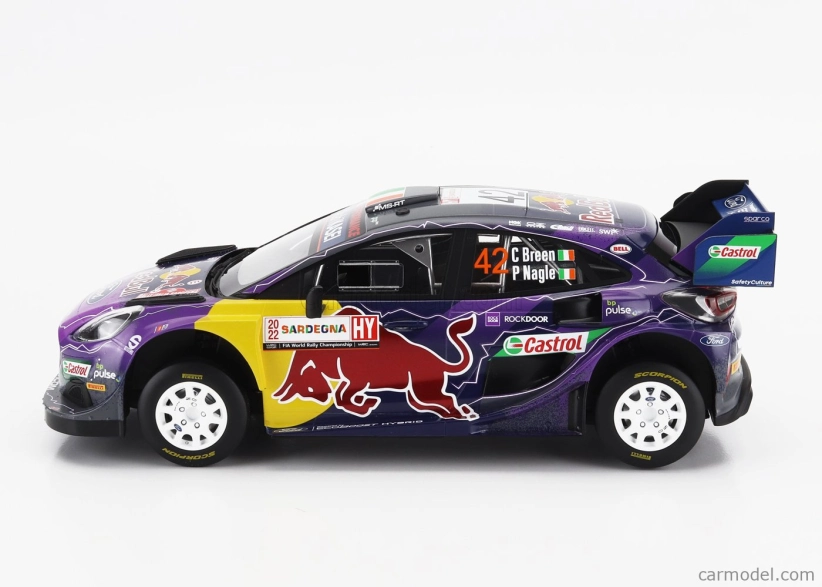 Truescale Ford england Puma Rally1 Red Bull Team M-sport Ford Wrt N 42 5. Rally Acropolis 2022 Craig Breen - Paul Nagle 1:18 Fialová Žltá Čierna