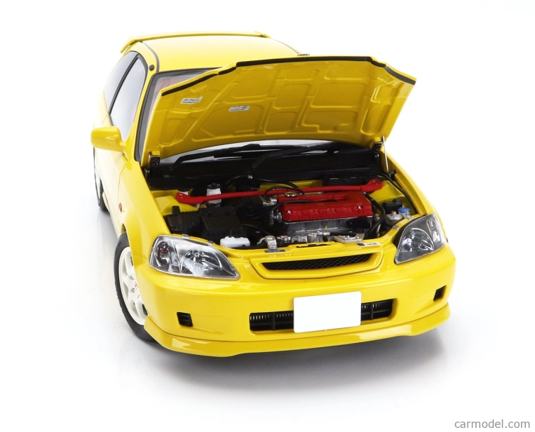 Motorhelix Honda Civic Ek9 Type R With Engine And Accessories 1999 1:18 Žlutá Barva Slunečního Světla