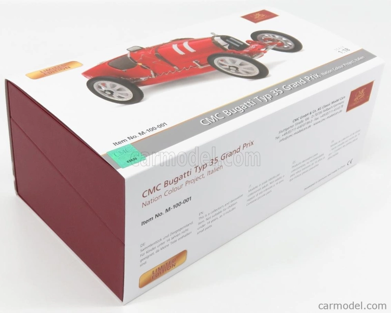 Cmc Bugatti T35 N 11 Nation Colour Project Taliansko 1924 1:18 červená