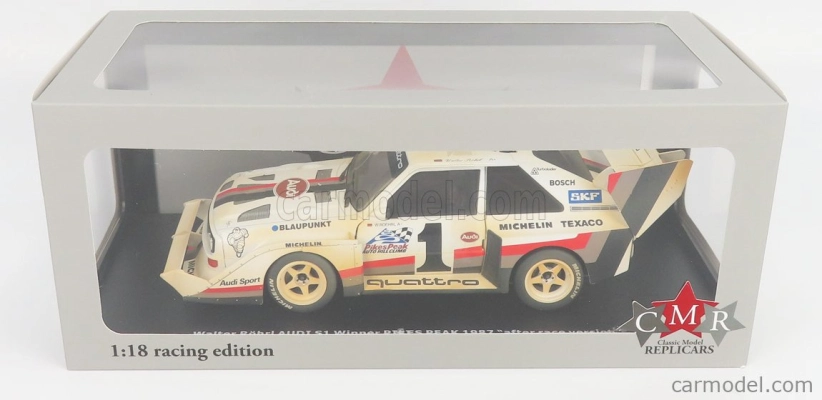 Cmr Audi Quattro Sport S1 E2 N 1 Winner Rally Pikes Peak Hill Climb - Dirty Version - 1987 W.rohrl 1:18 Žlutá Bílá Červená