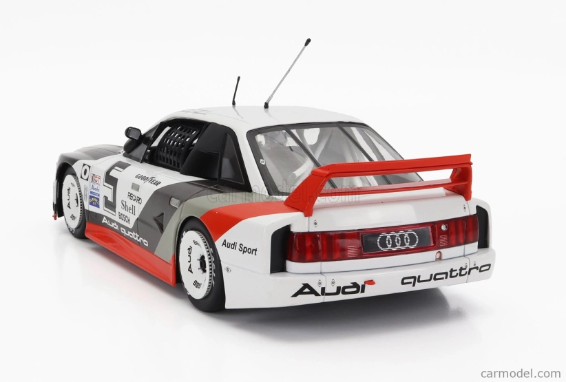 Werk83 Audi 90 Quattro Team Audi Sport N 5 500km Road America Imsa 1989 H.haywood - S.goodyear 1:18 Bielo-šedo-červená