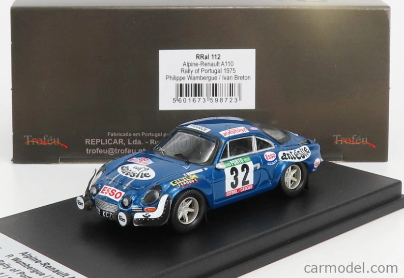 Trofeu Renault Alpine A110 1600s N 32 Rally Of Portugal 1975 P.wambergue - I.breton 1:43 Blue Met