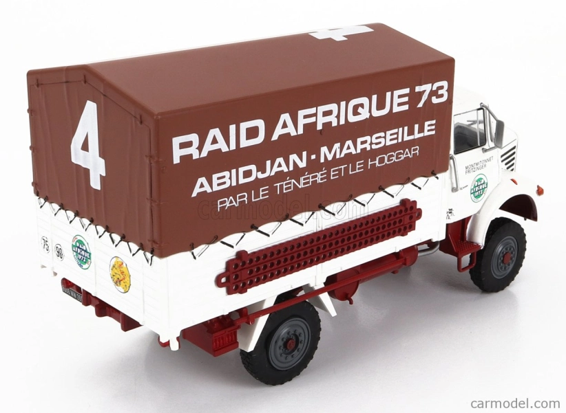 Edicola Berliet L64 Truck Telonato N 4 Rally Raid Afrique Abidjan - Marseille 2-assi 1963 1:43 Biela hnedá