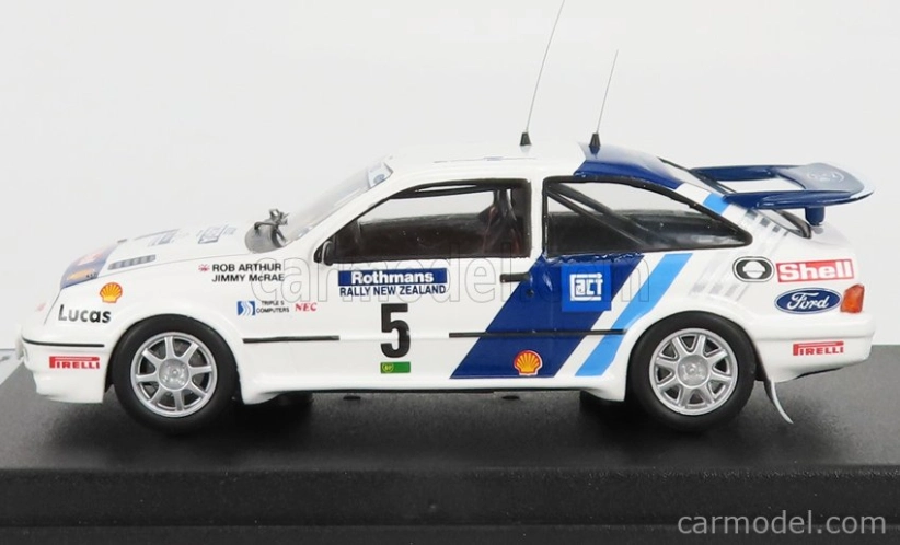 Trofeu Ford england Sierra Rs Cosworth N 5 Rally Nový Zéland 1989 J.mcrae - R.arthur 1:43 Biela Modrá