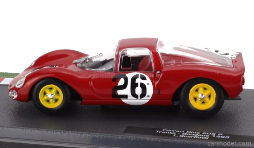 Edicola Ferrari 206sp Dino Spider Team Scuderia Ferrari Sefac N 26 Winner Trento-bondone 1965 Ludovico Scarfiotti 1:43 Červená