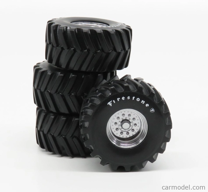 Greenlight Accessories Set 4x Ruote - 4x Wheels Fireston Bigfoot 1:18 Černá Stříbrná
