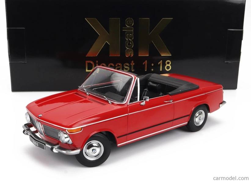 Kk-scale BMW 2002 Cabriolet 1968 - With Removable Soft-top 1:18 Red