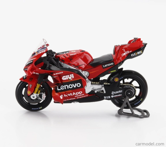 Maisto Ducati Set 2x Desmosedici Gp23 Team Lenovo N 1 World Champion Motogp Season 2023 Francesco Bagnaia + N 23 Motogp Season 2023 Enea Bastianini 1:18 Red