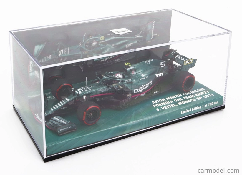 Minichamps Aston martin F1 Amr21 Mercedes M12 Eq Power+ Team Cognizant Formula One N 5 5th Monaco GP 2021 Sebastian Vettel 1:43 Green Met