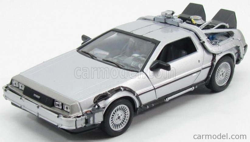 Welly De lorean Set 3 X Time Machine - Back To The Future 1 - 2 - 3 - Ritorno Al Futuro 1 - 2 - 3 1:24 Silver