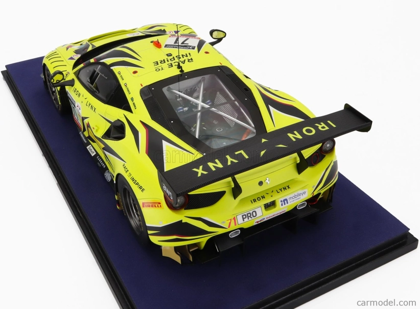 Looksmart Ferrari 488 Gt3 Evo 3.9l Turbo V8 Team Iron Lynx N 71 3rd 24h Spa 2022 Antonio Fuoco - Davide Rigon - Daniel Serra - Con Vetrina - With Showcase 1:18 Žlutá Černá