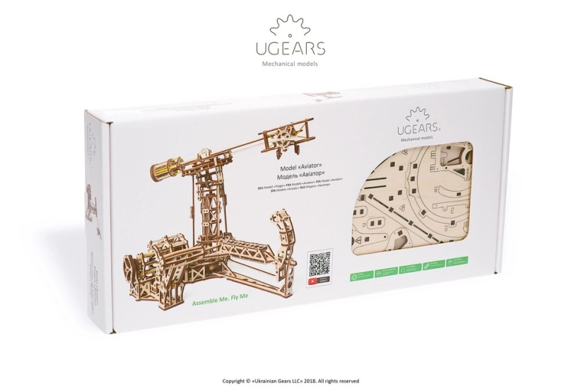 Ugears 3D drevené mechanické puzzle lietajúce stroje
