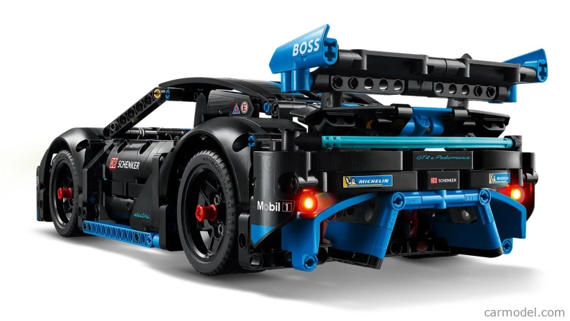 Lego Porsche Lego Technic - 718 Cayman Gt4 E-performance N 0 Racing 2022 1:12 Matná čierna svetlo modrá