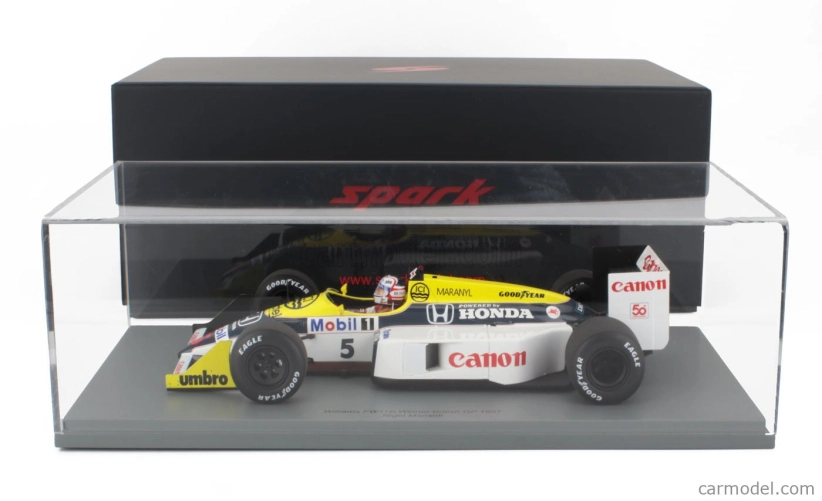 Spark-model Williams F1  Fw11b Honda N 5 Winner British Gp 1987 Nigel Mansell 1:18 Modrá Žlutá Bílá