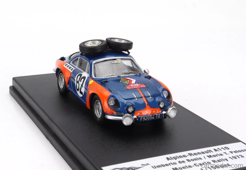 Trofeu Renault A110 Alpine (night Version) N 82 Rally Montecarlo 1973 Umberto De Bonis - Maria T.pelossa 1:43 Modrá Oranžová