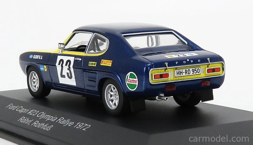 Cmr Ford england Capri 2600 Gt N 23 Rally Olympia Erc 1972 W.rohrl - H. Rothfuß 1:43 Modrá Žlutá