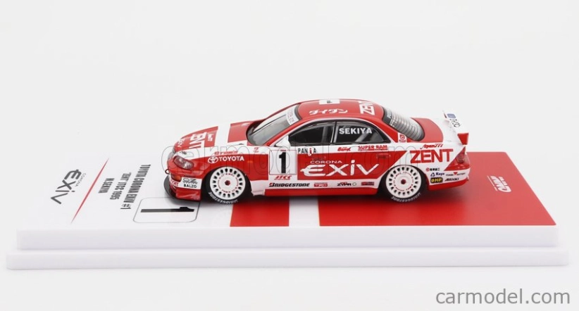 Inno-models Totota Set 2x Corona Exiv Zent N 1 Racing + Esso N 37 Racing 1995 1:64 červená biela