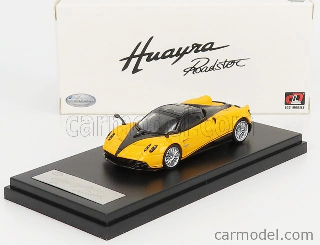 Lcd-model Pagani Huayra Roadster 2018 1:64 Žlutá Černá