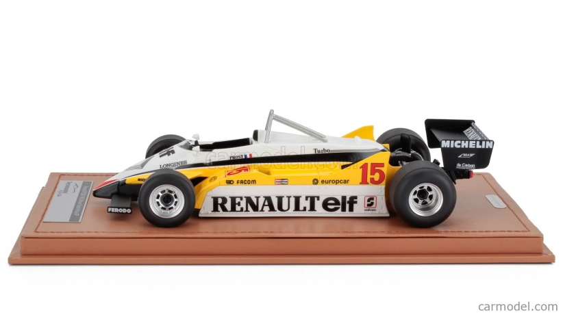 Tecnomodel Renault F1  Re30b V6 Turbo Team Renault Elf N 15 Winner South African Gp 1982 Alain Prost 1:18 Bílá Žlutá Černá