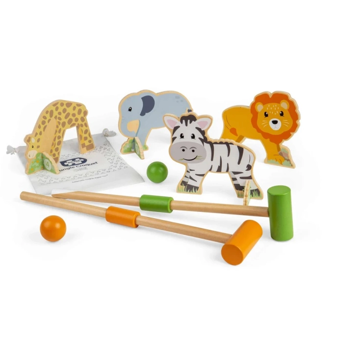 Bigjigs Toys Dřevěný kroket Džungle