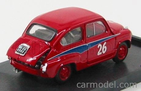 Brumm Fiat 600 Abarth 750 N 26 Mille Miglia 1956 D.cogna 1:43 Red