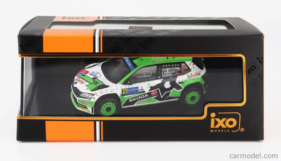 Ixo-models Škoda Fabia Rally2 Evo N 21 Rally Estland 2022 A.mikkelsen - T.eriksen 1:43 Zelená Biela Čierna
