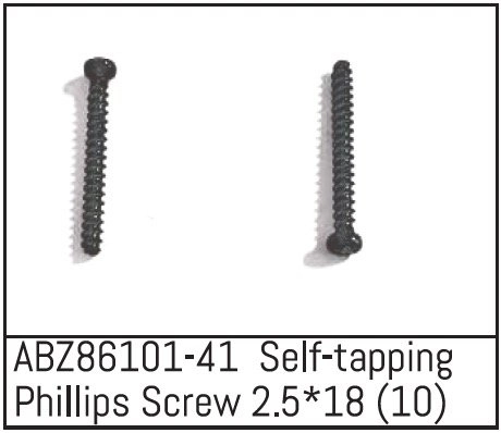 ABZ86101-41 - Self-tapping Phillips Screw 2.5*18 - Mini AMT (10)
