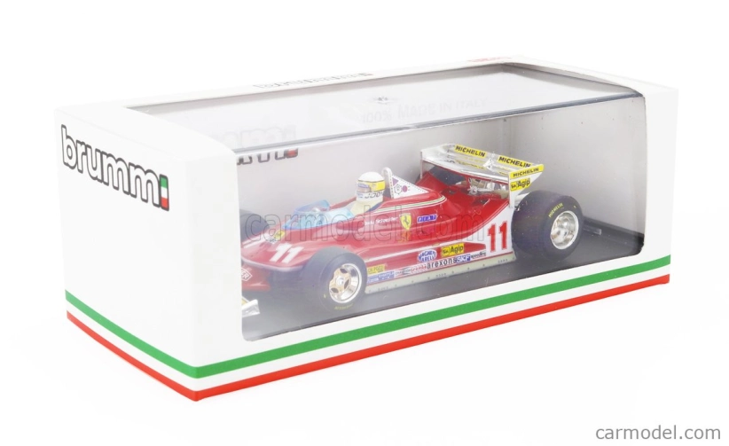 Brumm Ferrari F1  312t4 N 11 World Champion Winner Monaco Gp 1979 Jody Scheckter - With Driver Figure 1:43 Red