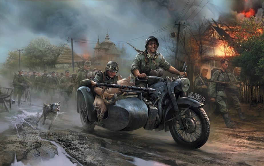 Zvezda Easy Kit German Motorcycle R-12 (1:72)