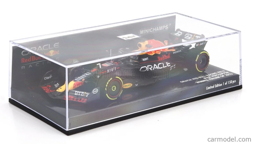 Minichamps Red bull F1 Rb19 Team Oracle Red Bull Racing N 1 Víťaz majstrovstiev sveta Monza Italy Gp 2023 Max Verstappen 1:43 Matt Blue