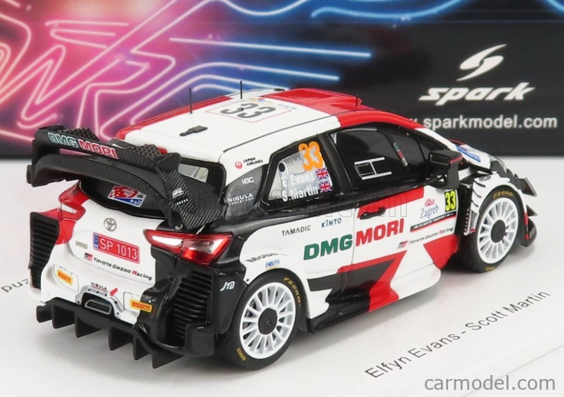 Spark-model Toyota Yaris Wrc N 33 2nd Rally Croatia 2021 E.evans - S.martin 1:43 Biela červená čierna