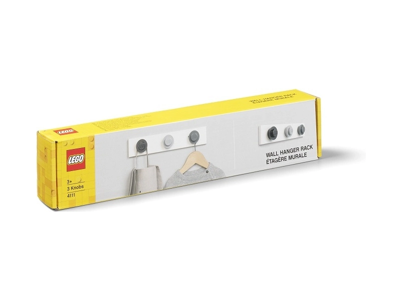 Nástenný vešiak LEGO – čierna, sivá, tmavosivá