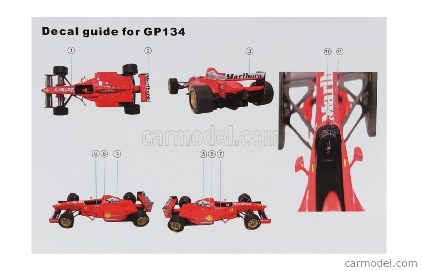 Repliky Ferrari F1 F310b Team Scuderia Ferrari Marlboro N 6 Canada Gp 1997 Eddie Irvine - Con Vetrina - s vitrínou 1:18 červená biela