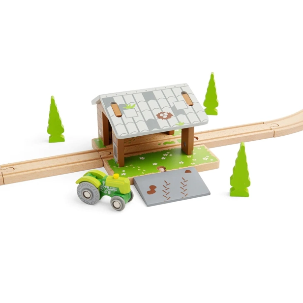 Bigjigs Rail Barn on Rails