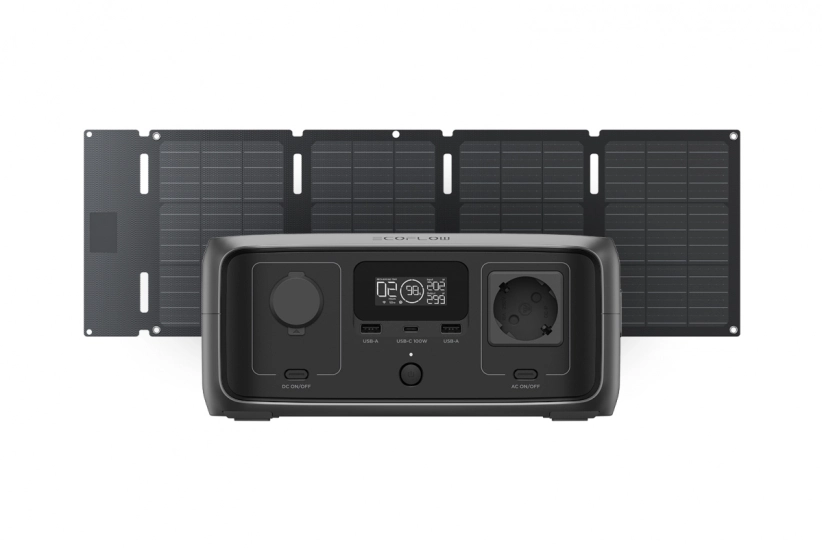 EcoFlow River 3 UPS + EcoFlow 45W solárny panel (typ C) (pevný balík)