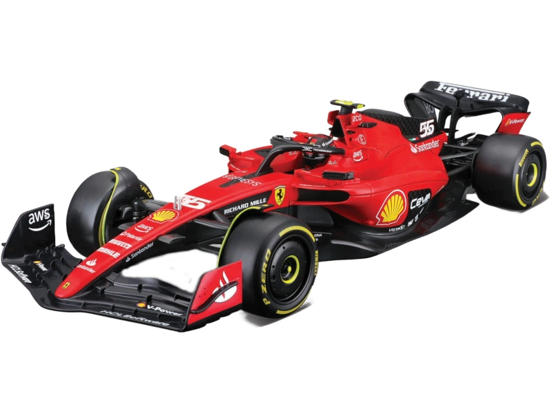 Bburago Ferrari F1 Sf-23 Team Scuderia Ferrari N 55 2023 Carlos Sainz 1:18, červená