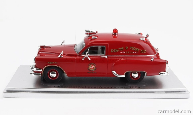 Kess-model Chevrolet National Ambulance Royal Oak Michigan Fire Protection Fire Engine 1954 1:43 Red