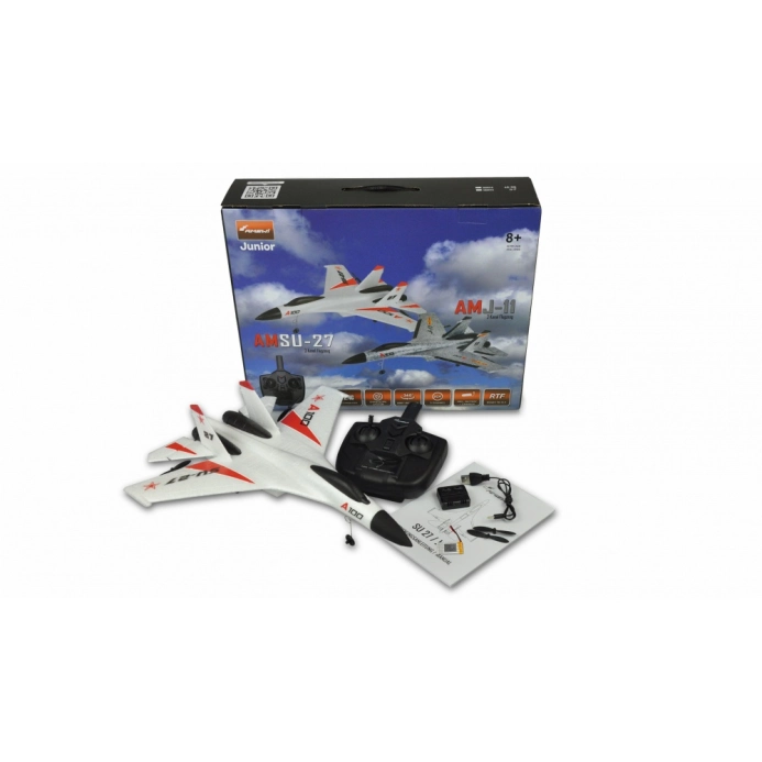 BAZAR – RC lietadlo SU-27 6G Gyro RTF, biele