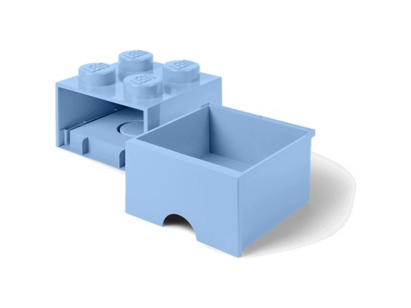 LEGO úložný box s šuplíkem 250x250x180mm - světle modrý