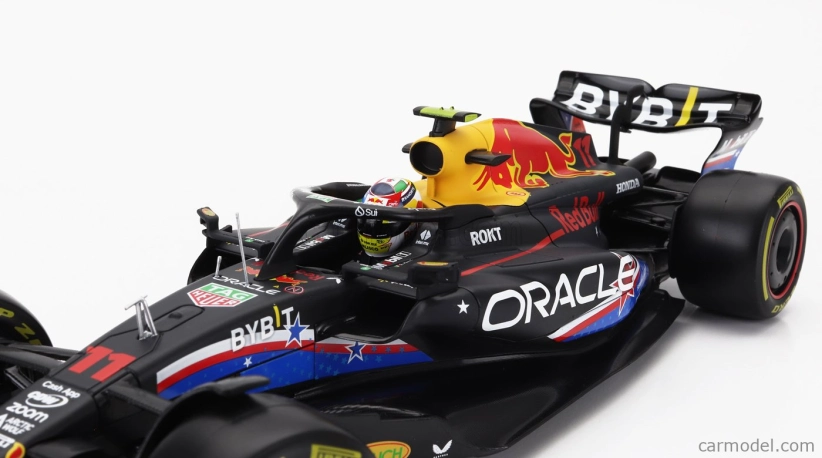 Bburago Red bull F1 Rb19 Team Oracle Red Bull Racing N 11 4th Austin Usa Gp 2023 Sergio Perez 1:18 Matt Blue