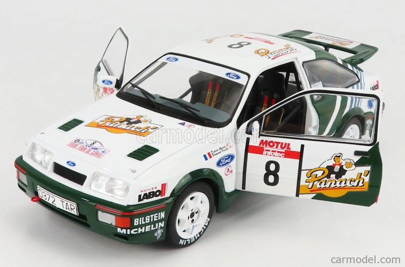 Solido Ford england Sierra Cosworth Rs500 N 8 Rally Tour De Corse 1988 Auriol 1:18 bielo-zelená